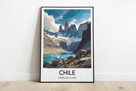 Torres Del Paine Poster Torres Del Paine Travel Poster Home Decor Torres Del Paine Chile Poster