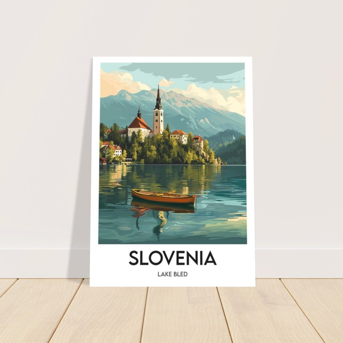Lake Bled Slovenia Travel Poster, Europe Art Print - Image 2