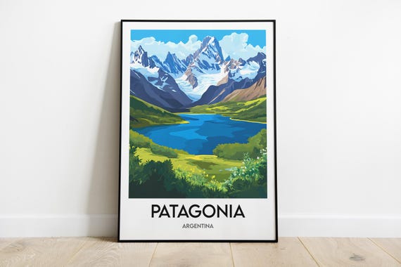 Patagonia Poster Argentina Print Illustration Travel Poster