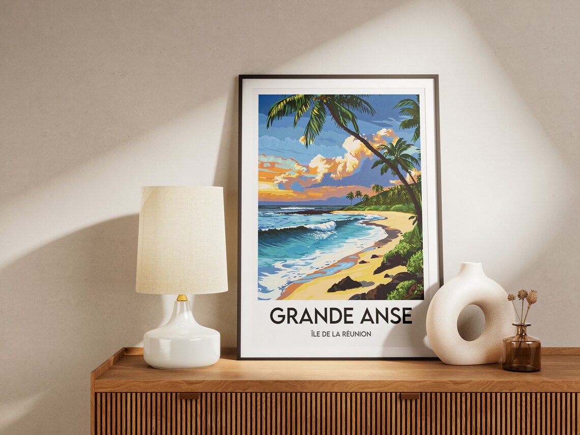 Grande Anse Reunion Island Travel Poster - Image 2