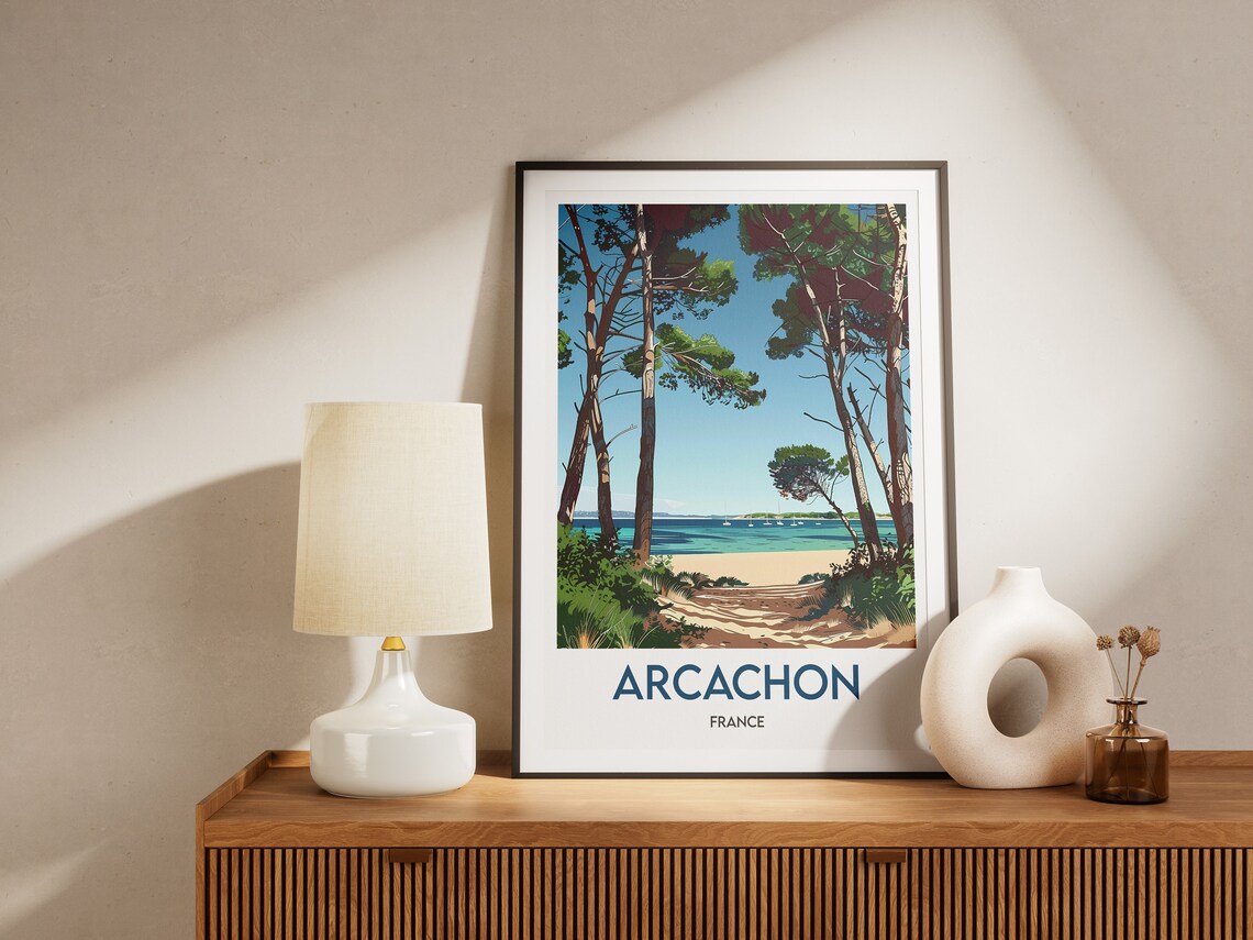 Arcachon Travel Poster, Coastal Place Art Print - Image 2