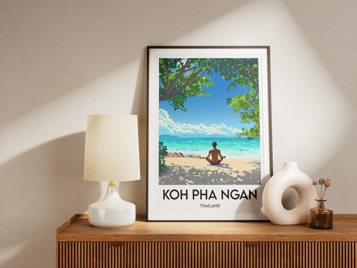 Koh Pha Ngan Thailand Beachfront Meditation Ocean Calm Poster - Image 2