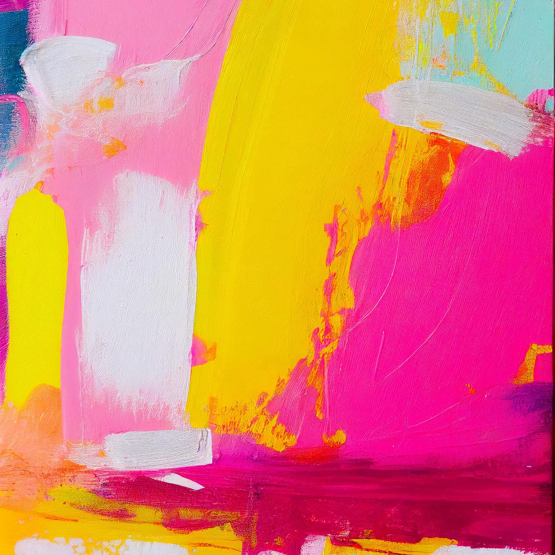 Hot Pink and Yellow Bold Modern Abstract Energy Burst Poster - Image 3