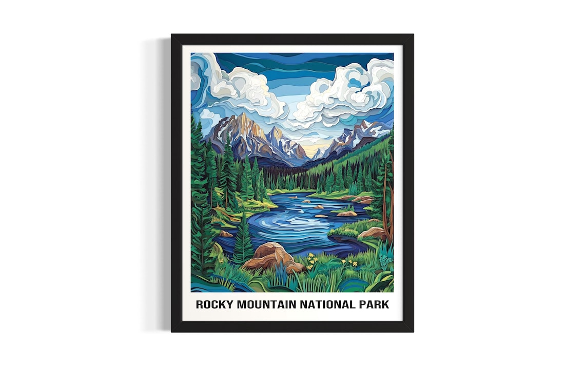 Rocky Mountain National Park Alpine Lake Craggy Peaks Art Poster