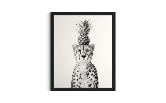 Cheetah Kitchen Animals Poster Art Print Wall Original Painting Artwork Decor