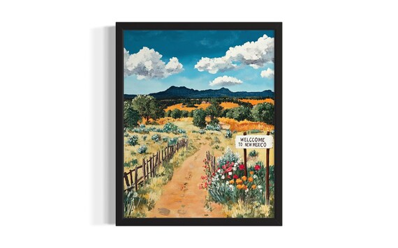New Mexico Welcome States Poster Art Print Living Room Wall Original Painting Artwork Decor