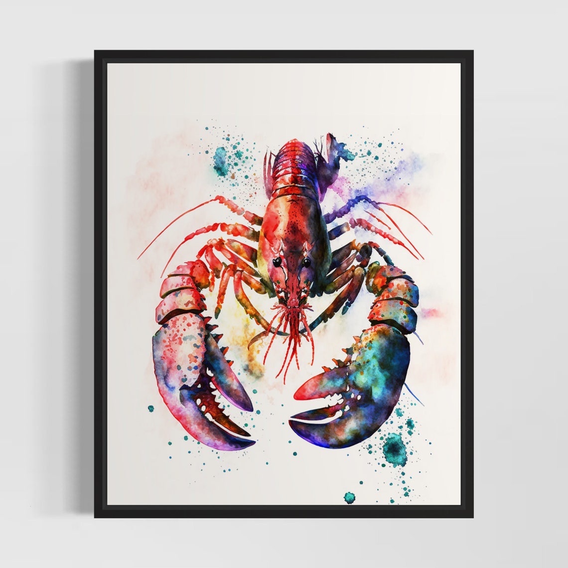 Lobster Watercolor Art Print Lobster Wall Art Poster Original Artwork By Artist