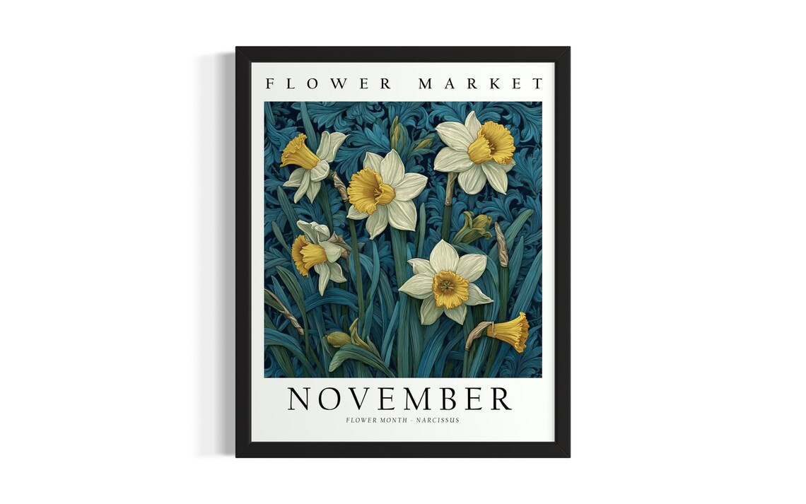 Flower Market November Narcissus Birth Month Flower Art Poster
