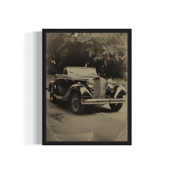 Vintage Luxury Car Poster Art Print Gothic Wall Painting Decor Photo