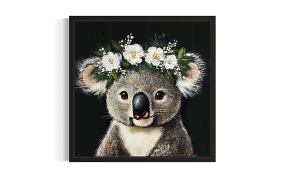 Koala Nursery Animal Poster Art Print Living Room Wall Original Painting Artwork Decor