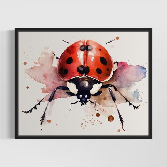 Ladybug Watercolor Art Print Ladybug Wall Art Poster Original Artwork By Artist