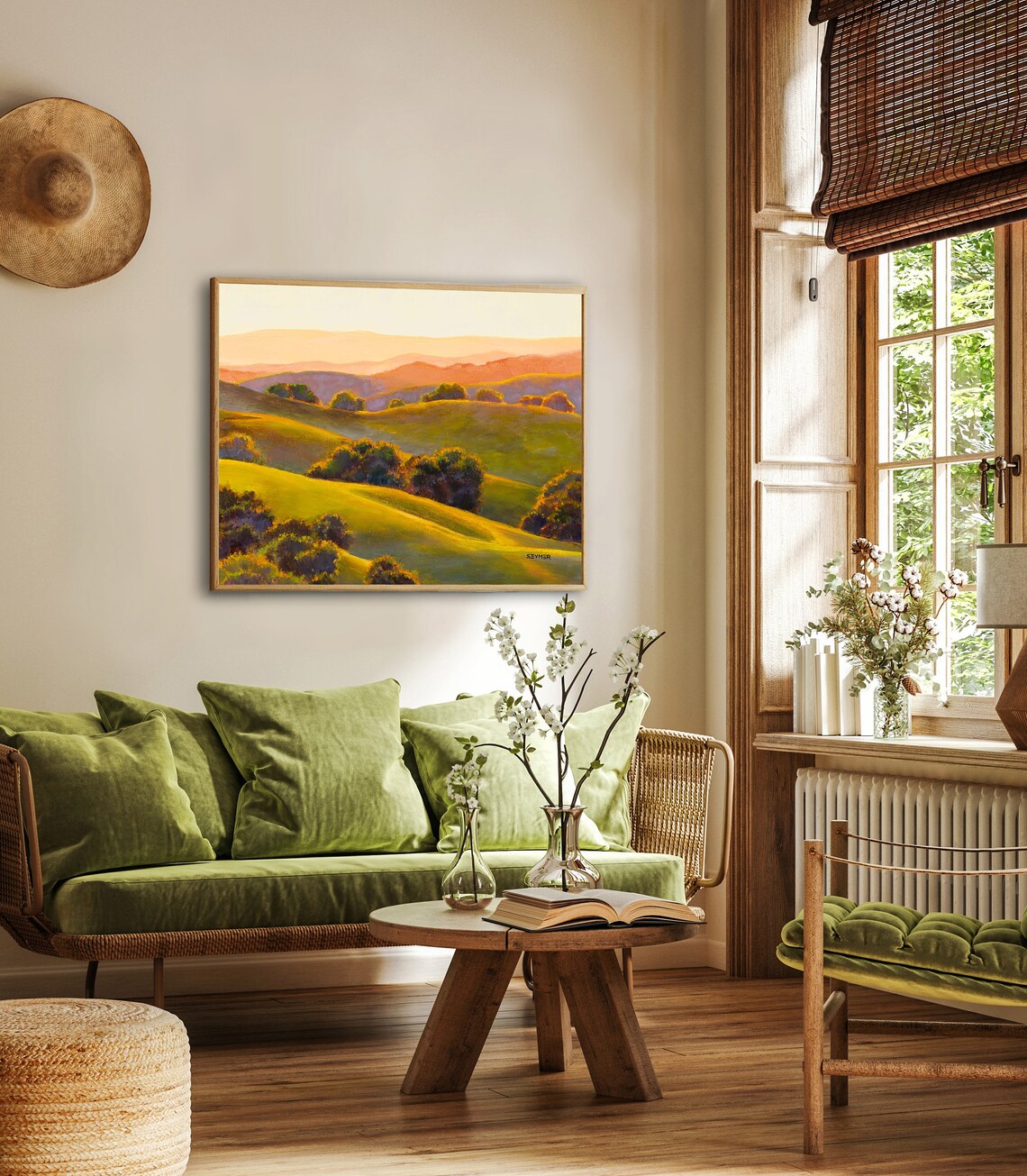 California Rolling Hills Landscape Art Print - Image 3