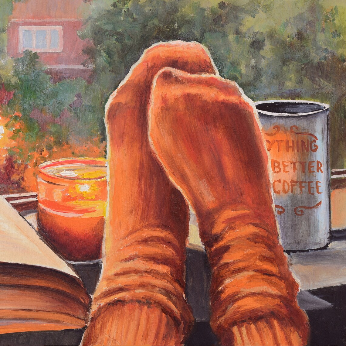 Coffee Still Life Painting, Autumn Morning Art Print - Image 6