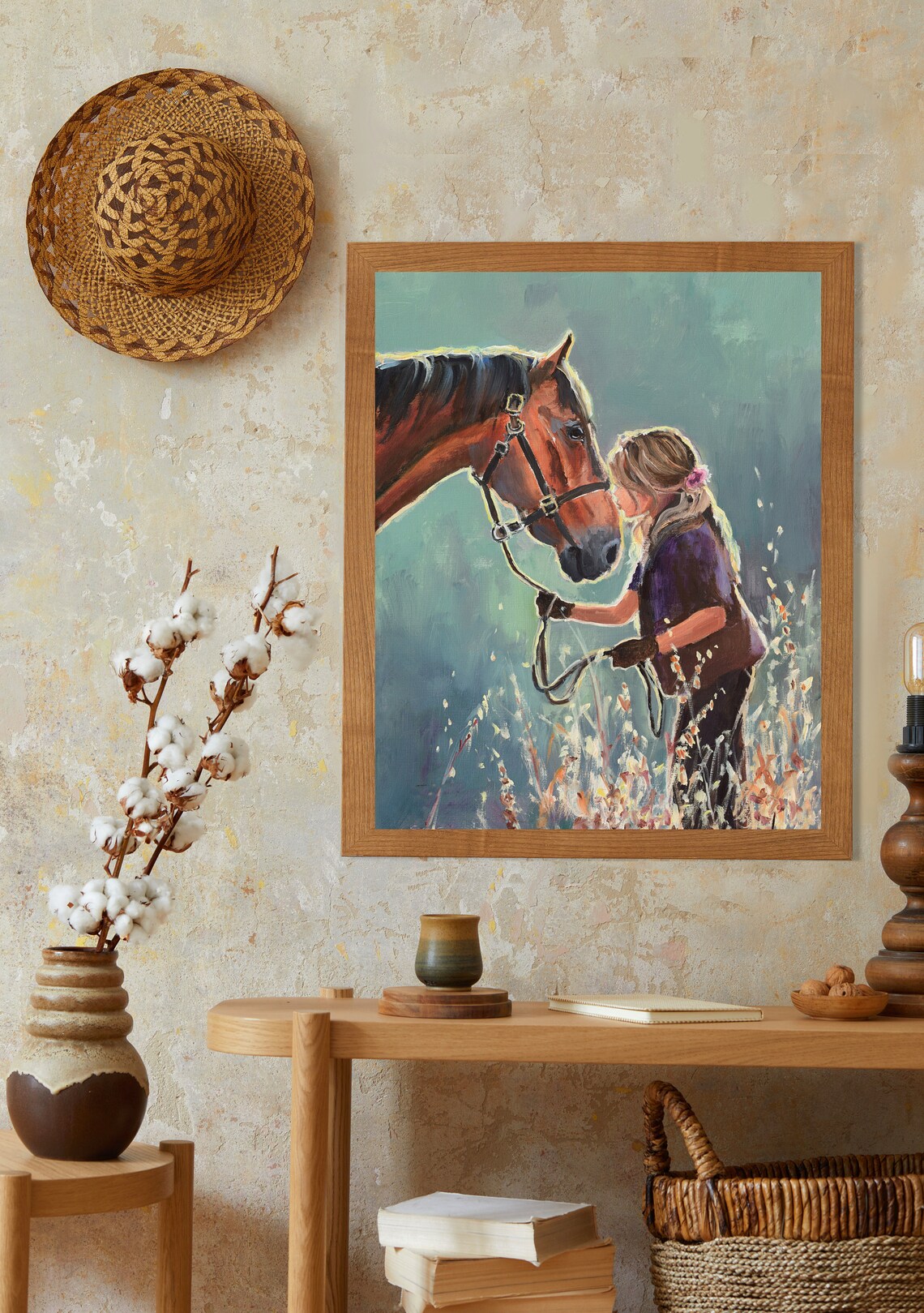 Horse Woman Western Art Print, Southwestern Decor - Image 4