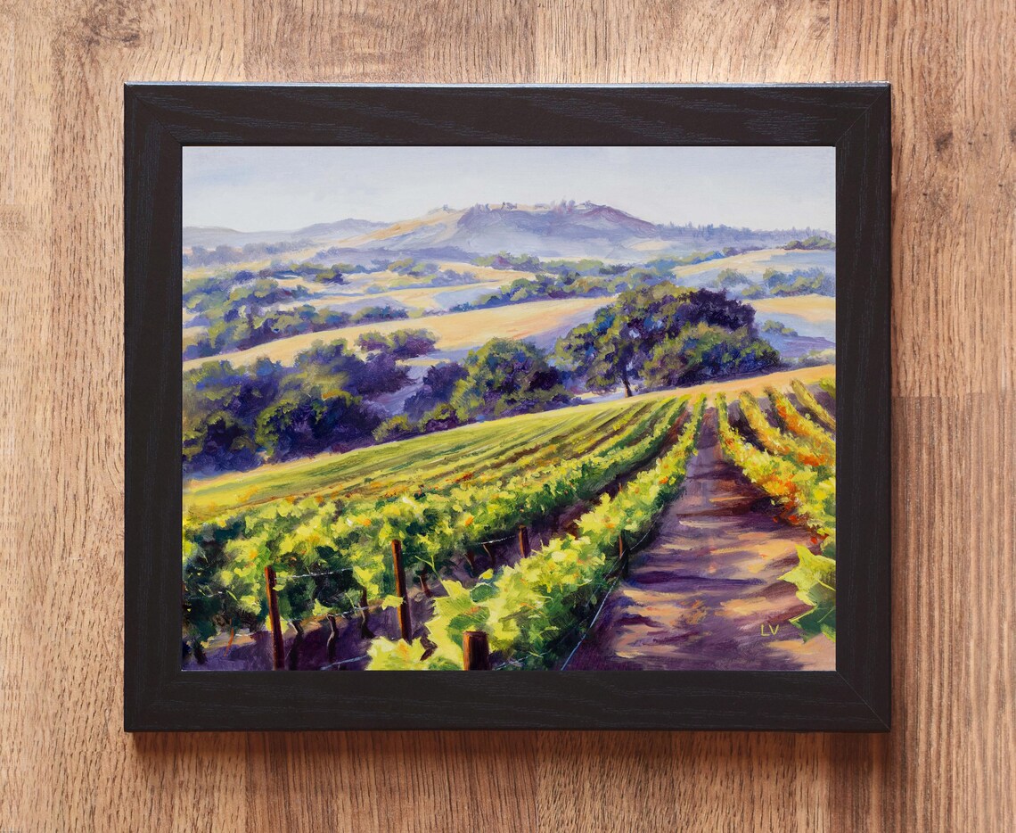 Sonoma Landscape Impressionist Wine Cellar Art Print - Image 6