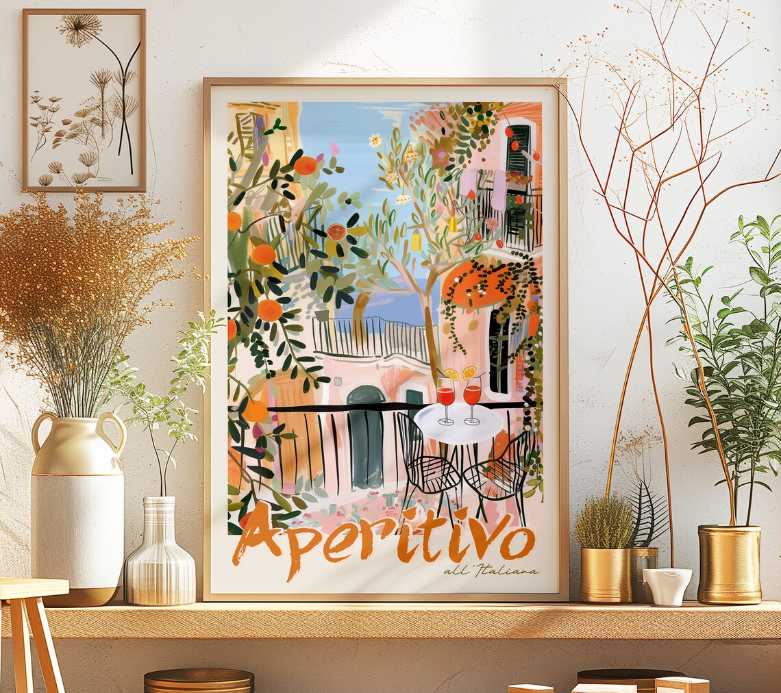 Italian Aperitivo Bar Retro Cocktail Art Print