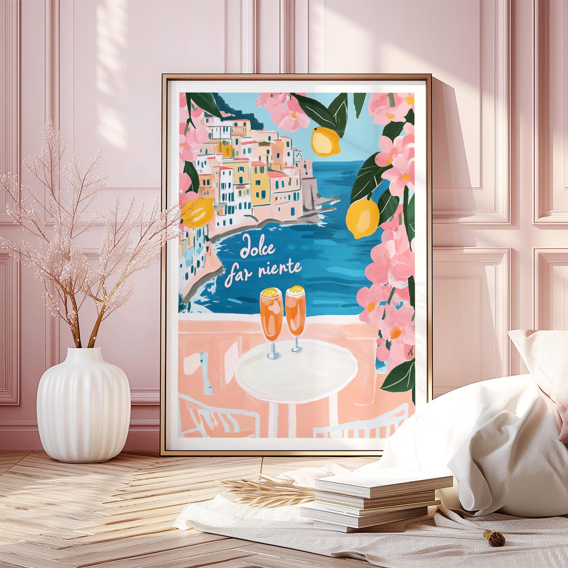 Dolce Far Niente Amalfi Coast Spritz Aperitivo Travel Poster