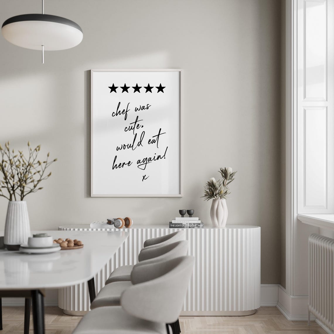 Wall Art Print 5 Star Chef Rating Design Home Decor Wall Decor Funny Poster Amusing Quote - Image 2