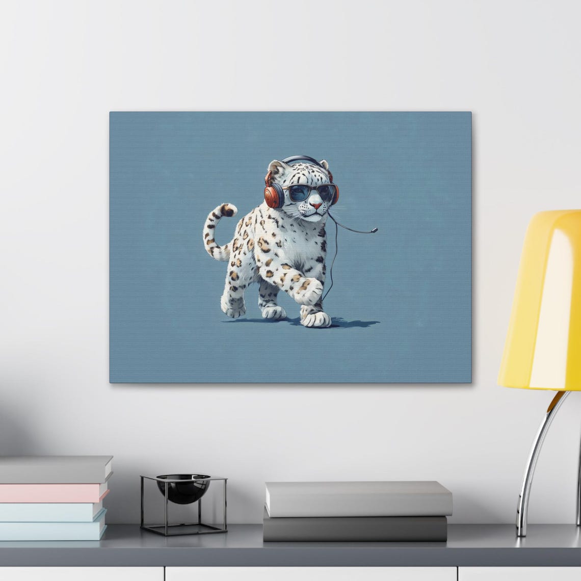 Hipster Snow Leopard Maximalist Eclectic Victorian Print Bold Altered Party Portrait Fantasy Fun Colorful Renaissance Rustic Art - Image 2