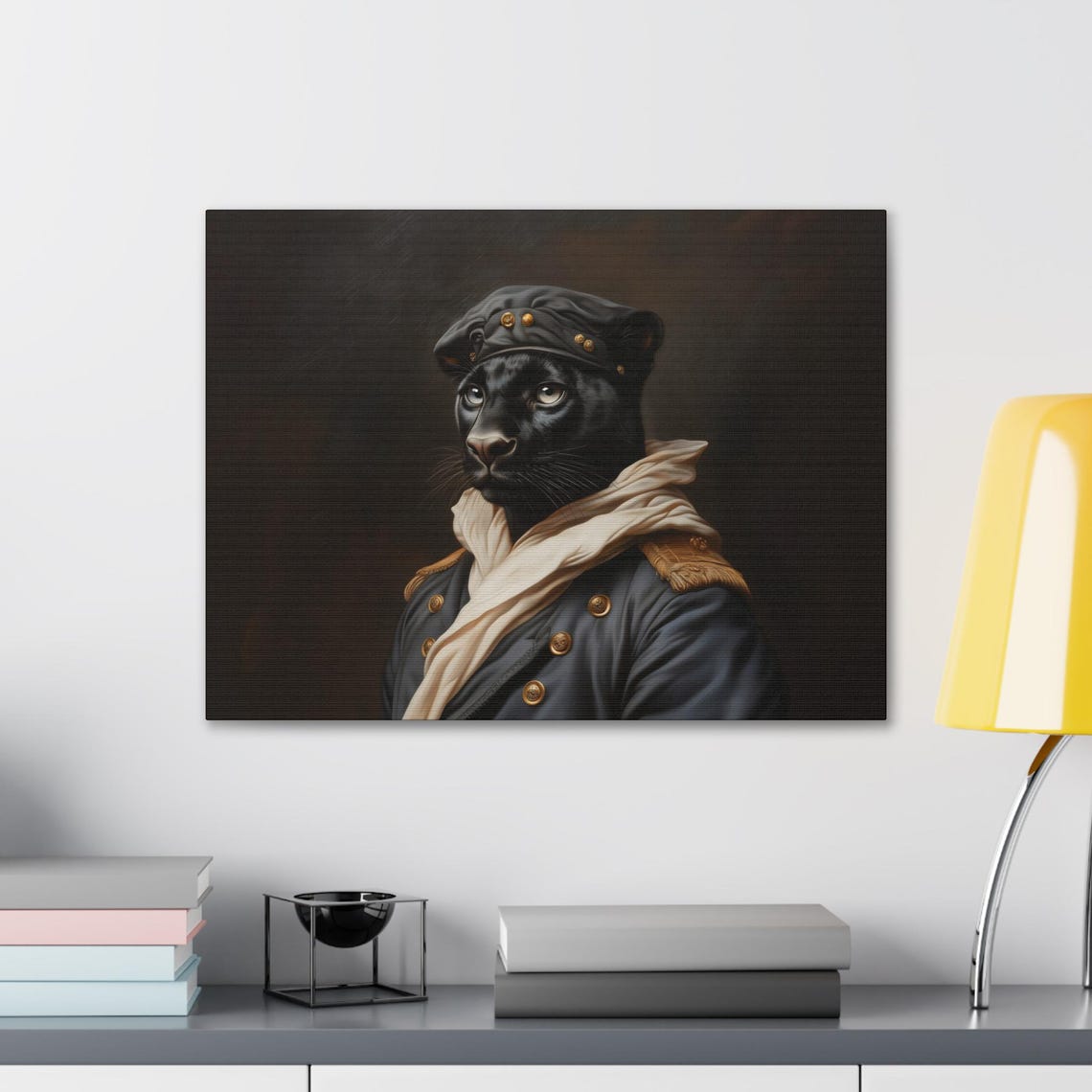 Black Panther in Victorian Naval Officer Uniform Portrait Poster - Image 2