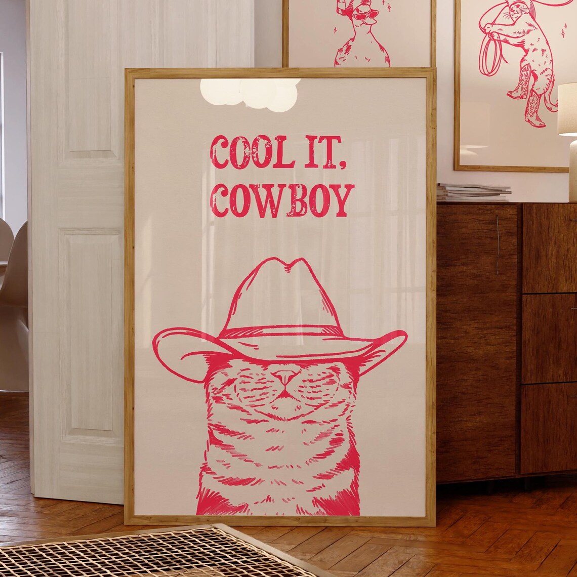 Cool Cowboy - Retro Travel Poster