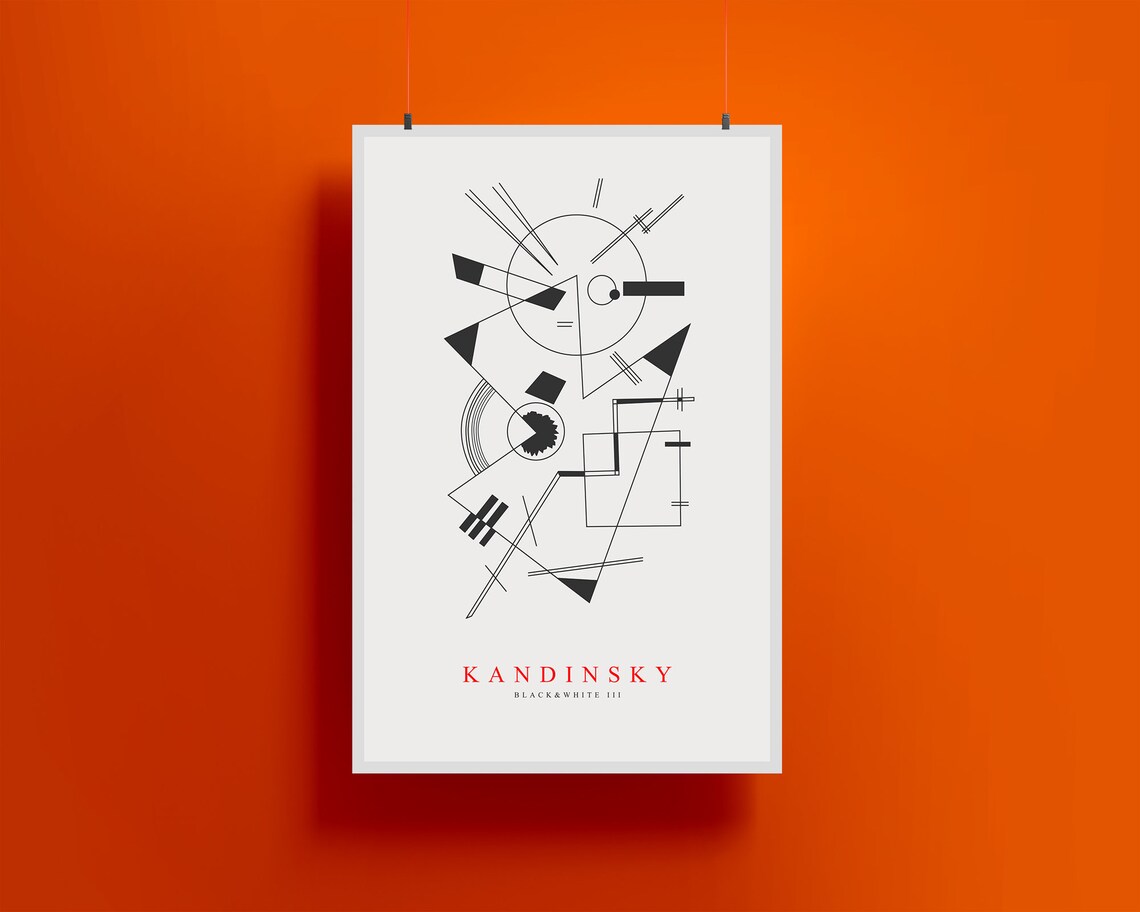 Wassily Kandinsky Black And White III Geometric Line Composition Poster - Image 2