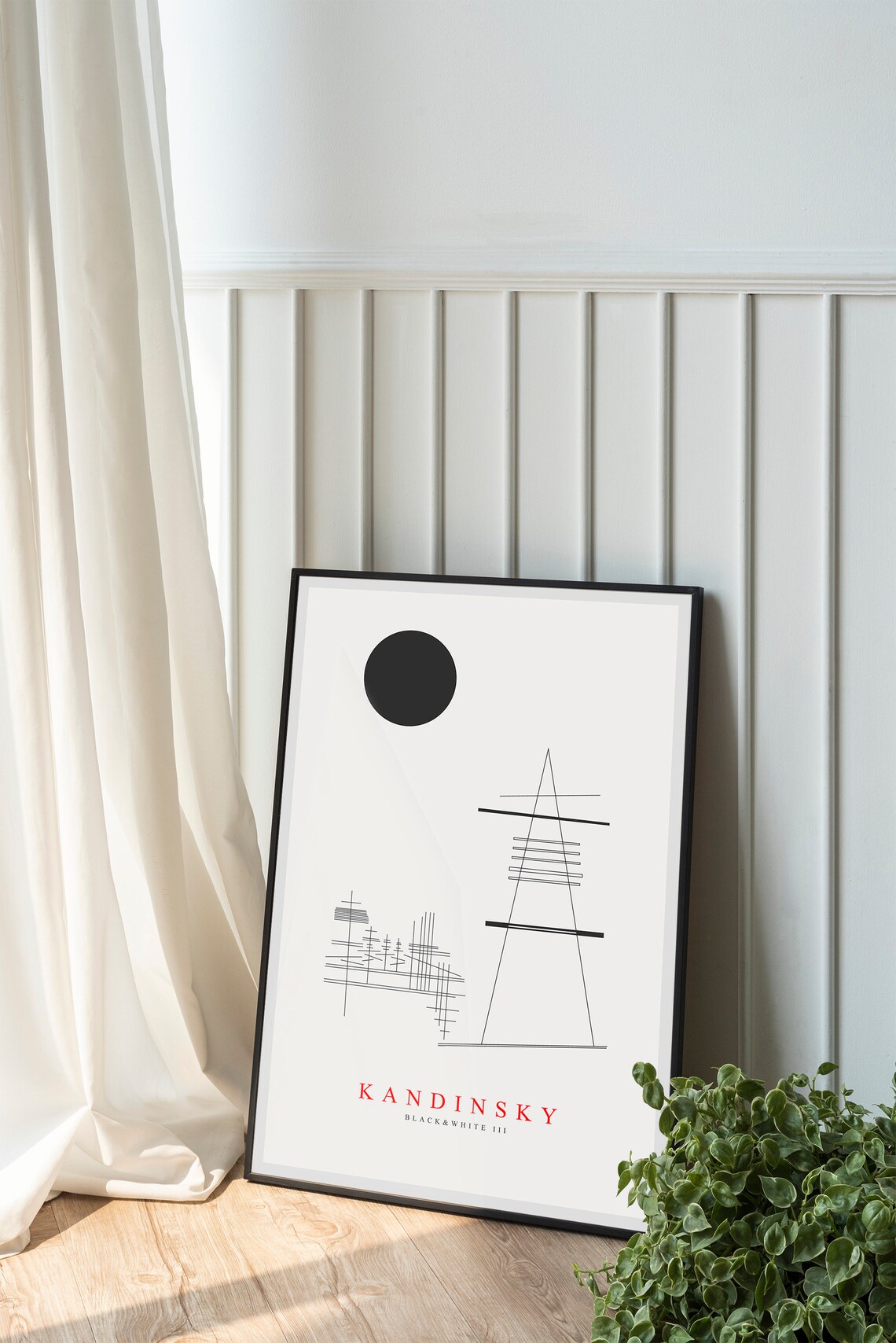 Wassily Kandinsky Black And White III Abstract Circle Tower Line Poster - Image 2