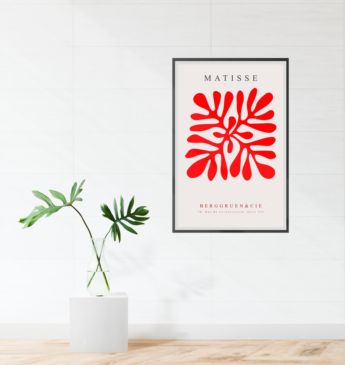 Henri Matisse Red Paper Cutout Flower Berggruen Paris Exhibition Poster - Image 3