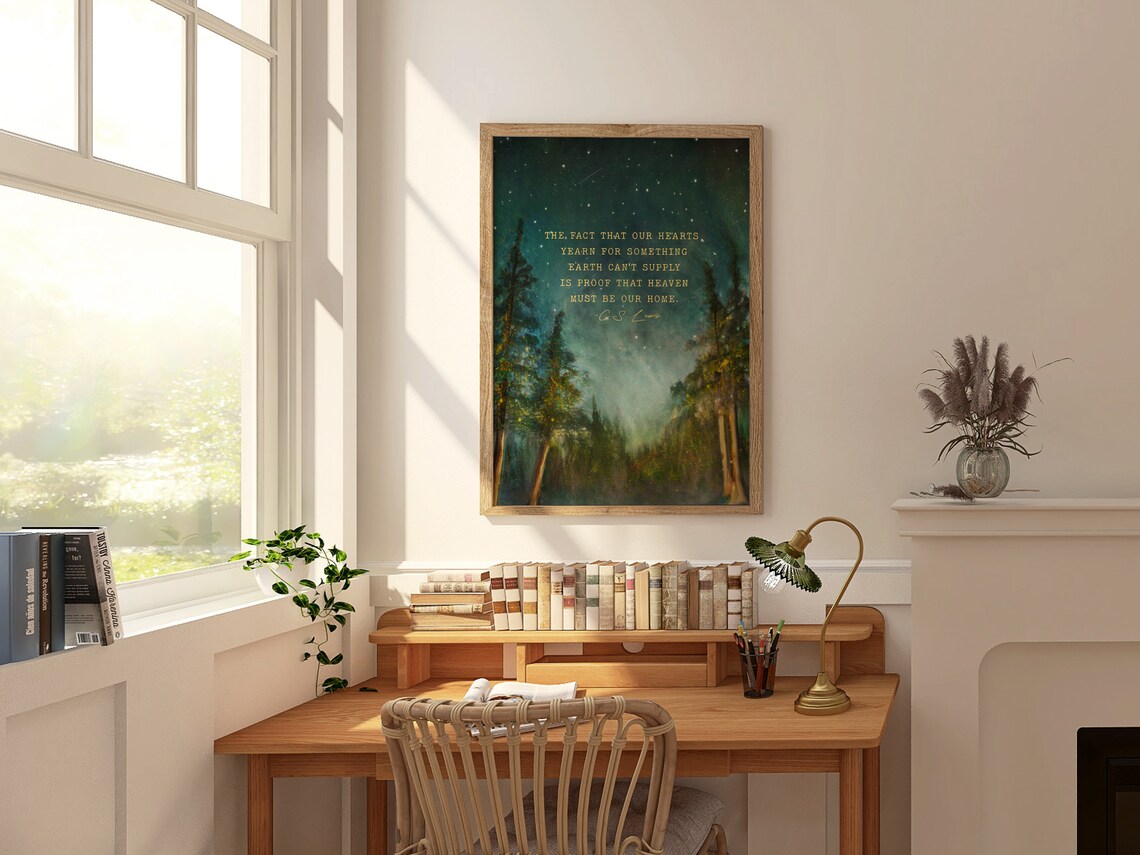 C.S. Lewis Quote Christian Watercolor Art Print - Image 2