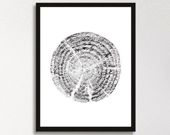 Wood Life Lines Poster Scandinavian Nature Inspired Art Minimalist Tree Trunk Print Zen Wall Rings 1