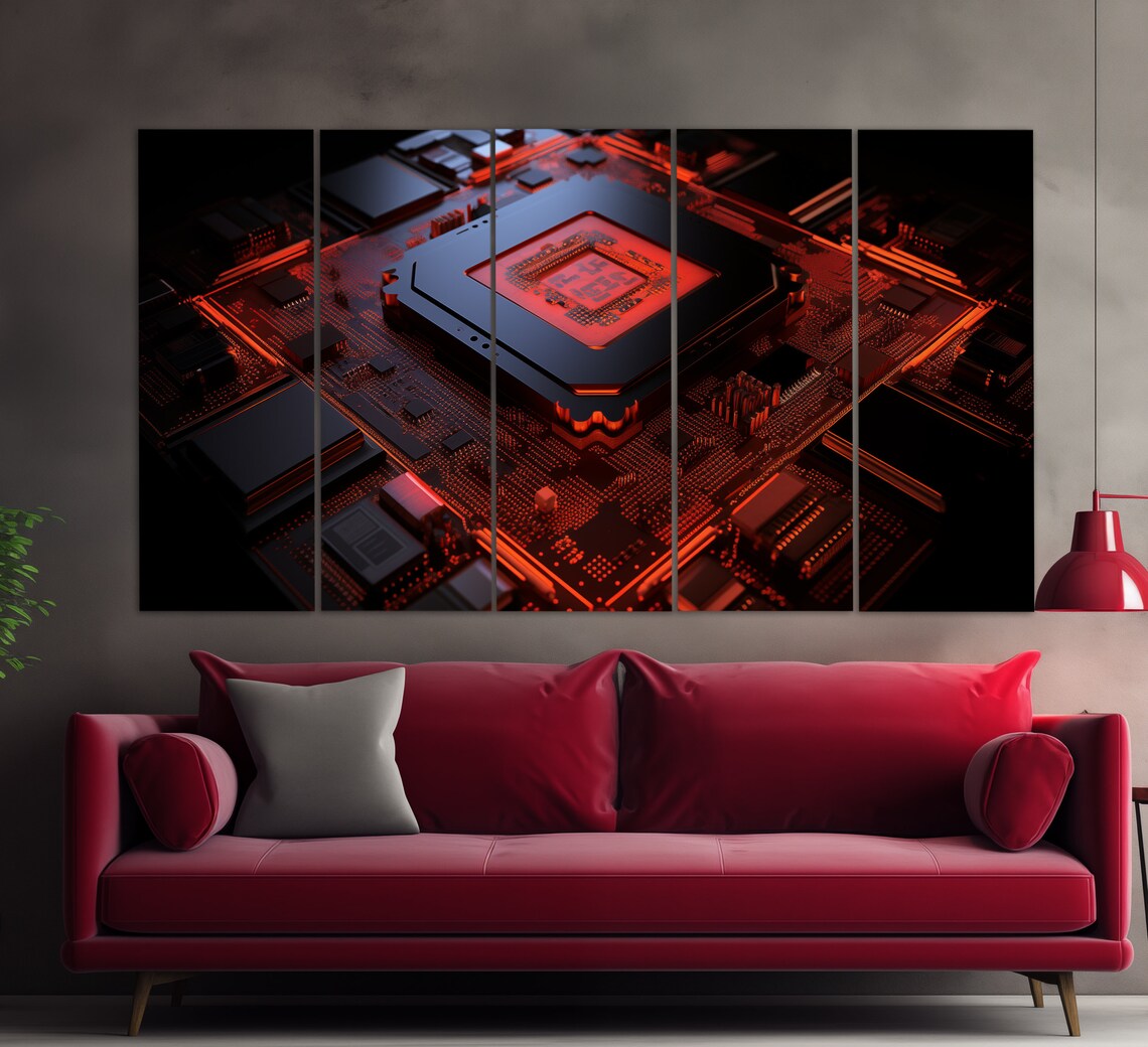 Microprocessor Art Print, Abstract Electronic Decor - Image 5