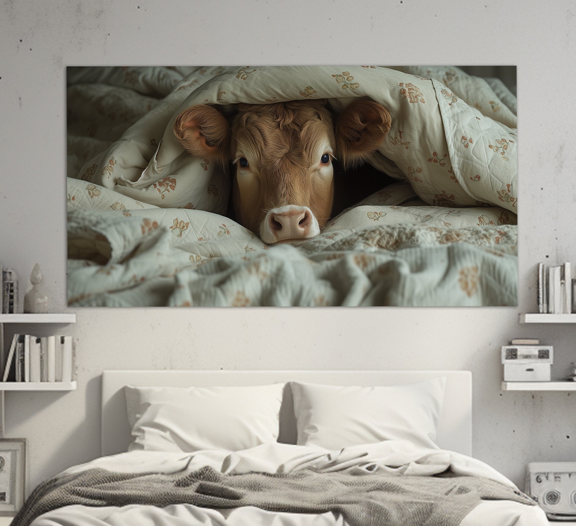 Calf Under the Blanket Farmhouse Wall Art Print - Image 2