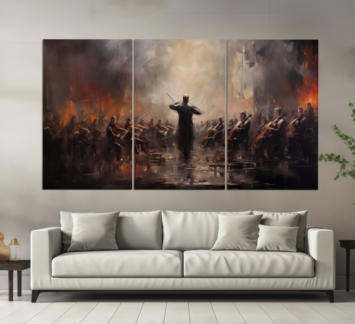 Orchestra Vintage Oil Painting Style Art Print - Image 2