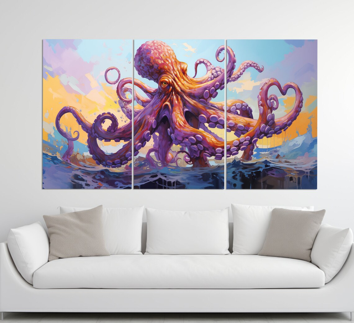 Abstract Octopus Oil-Painting Style Art Print - Image 3