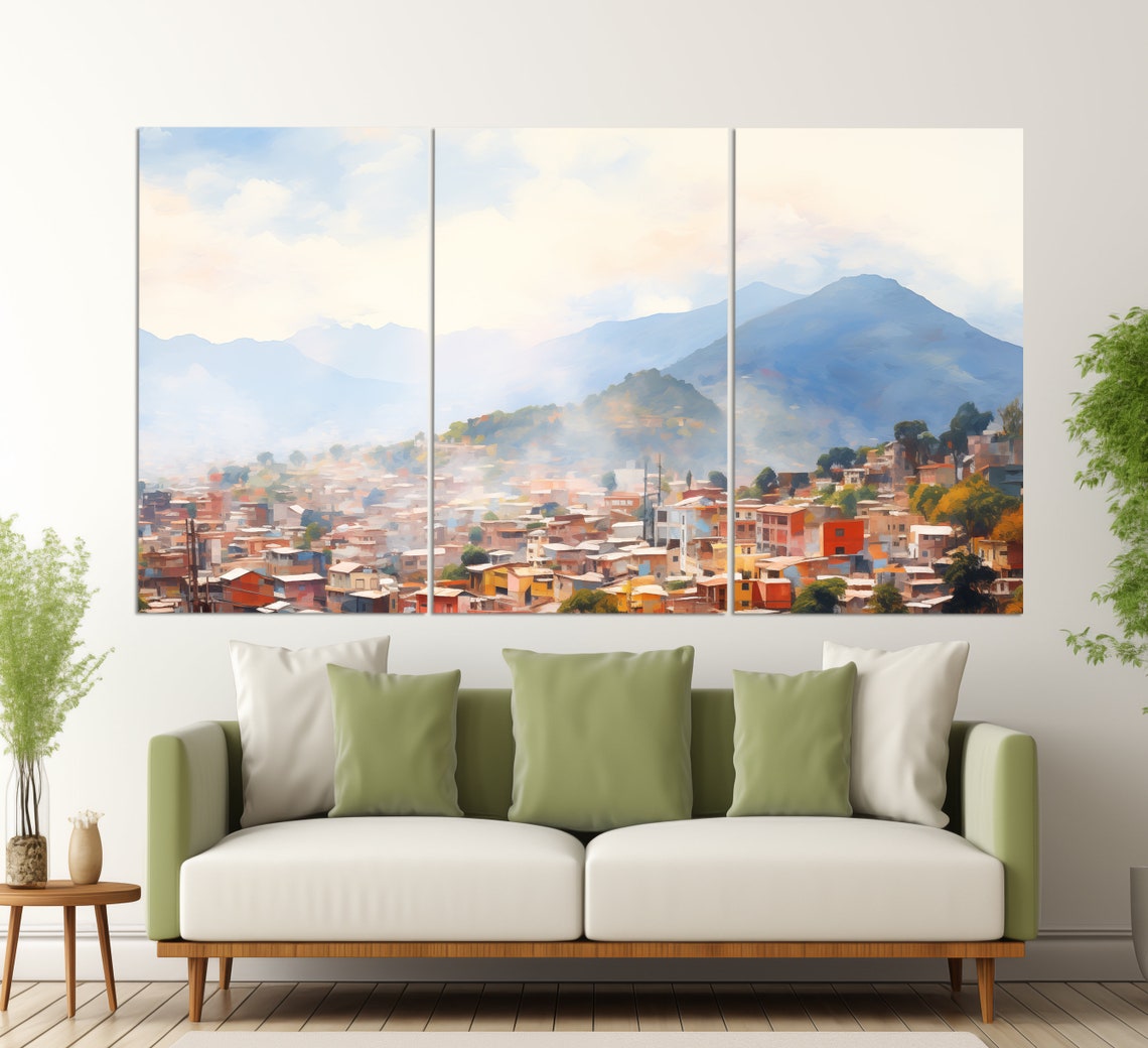Tegucigalpa Print In A Vintage Oil Painting Style Abstract Tegucigalpa Wall Art Tegucigalpa Painting Honduras Wall Decor - Image 3