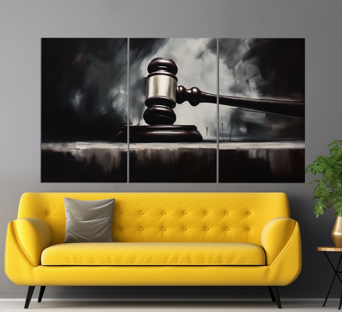 Justice Wall Art Judge Hammer Print In A Vintage Oil Painting Style Lawyer Gift Law Painting Law Office Decor Law Art - Image 5