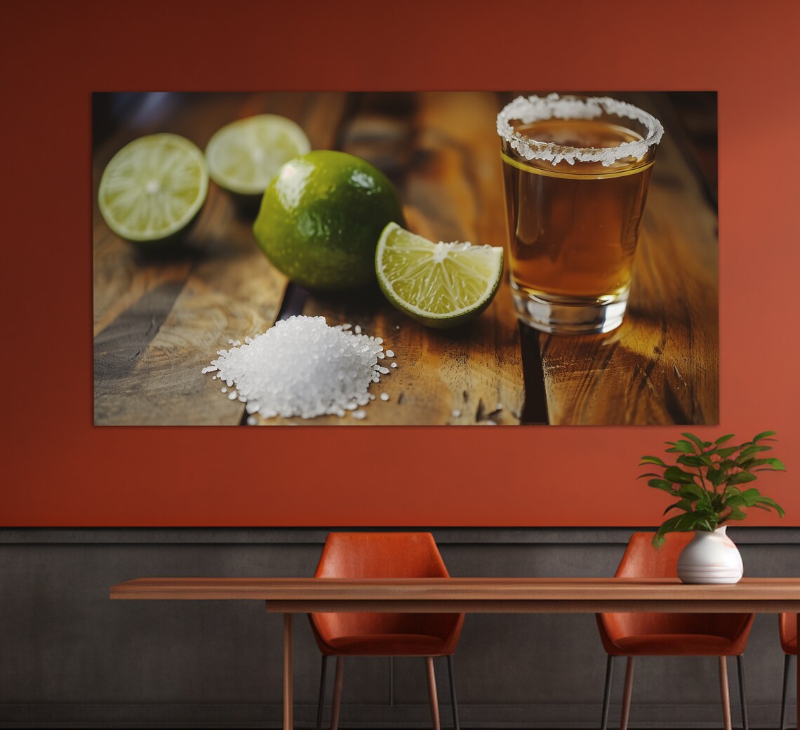 Tequila With Lime Cocktail Bar Wall Art Print