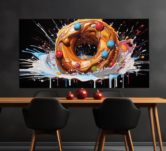 Abstract Doughnut Print Donut Painting Sweet Shop Wall Decor Sweets Wall Art Confectionery Decor Donut Print