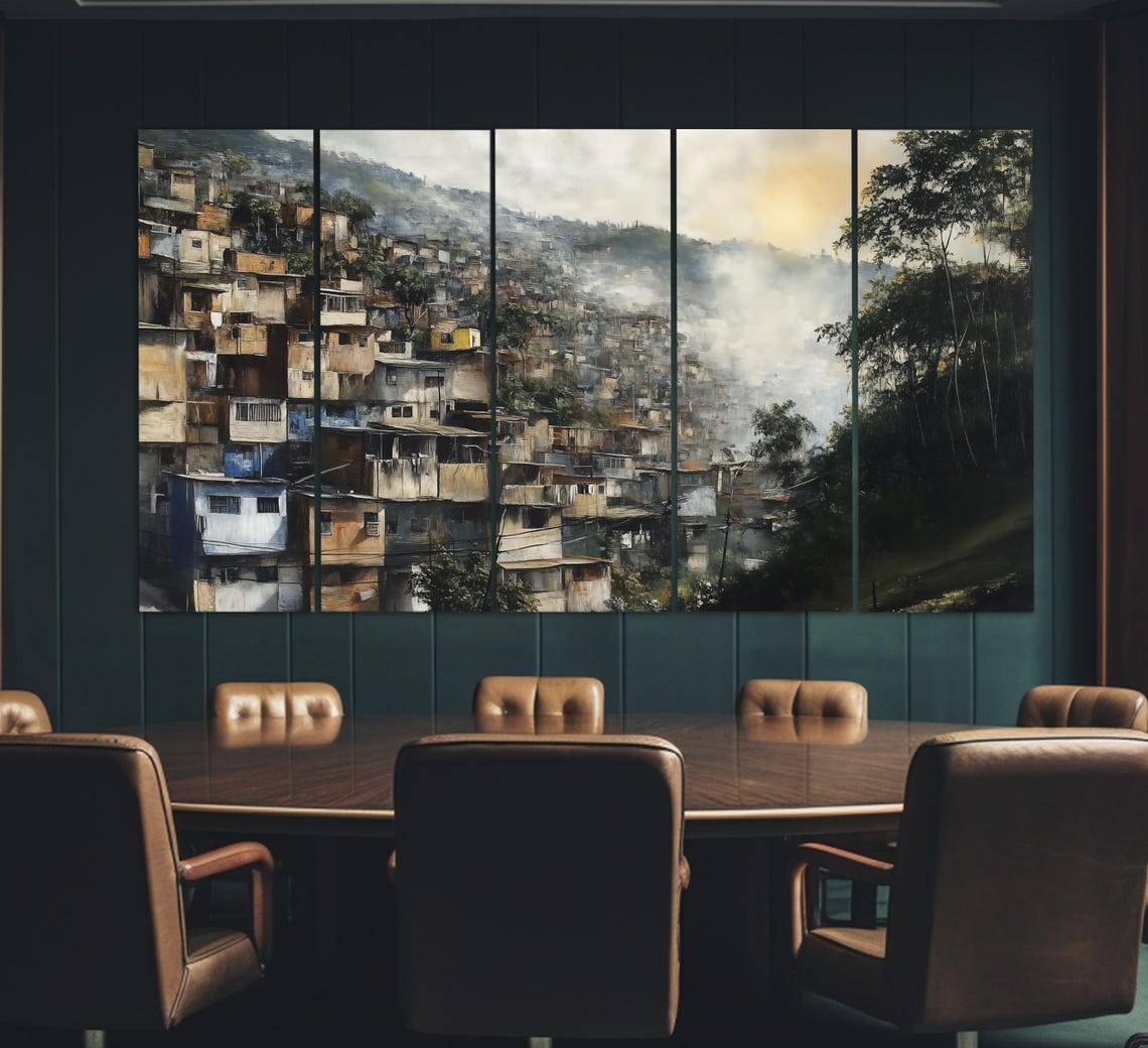 Abstract Caracas Print In An Oil Painting Style Caracas Painting Caracas Wall Art Venezuela Painting Venezuela Print - Image 2