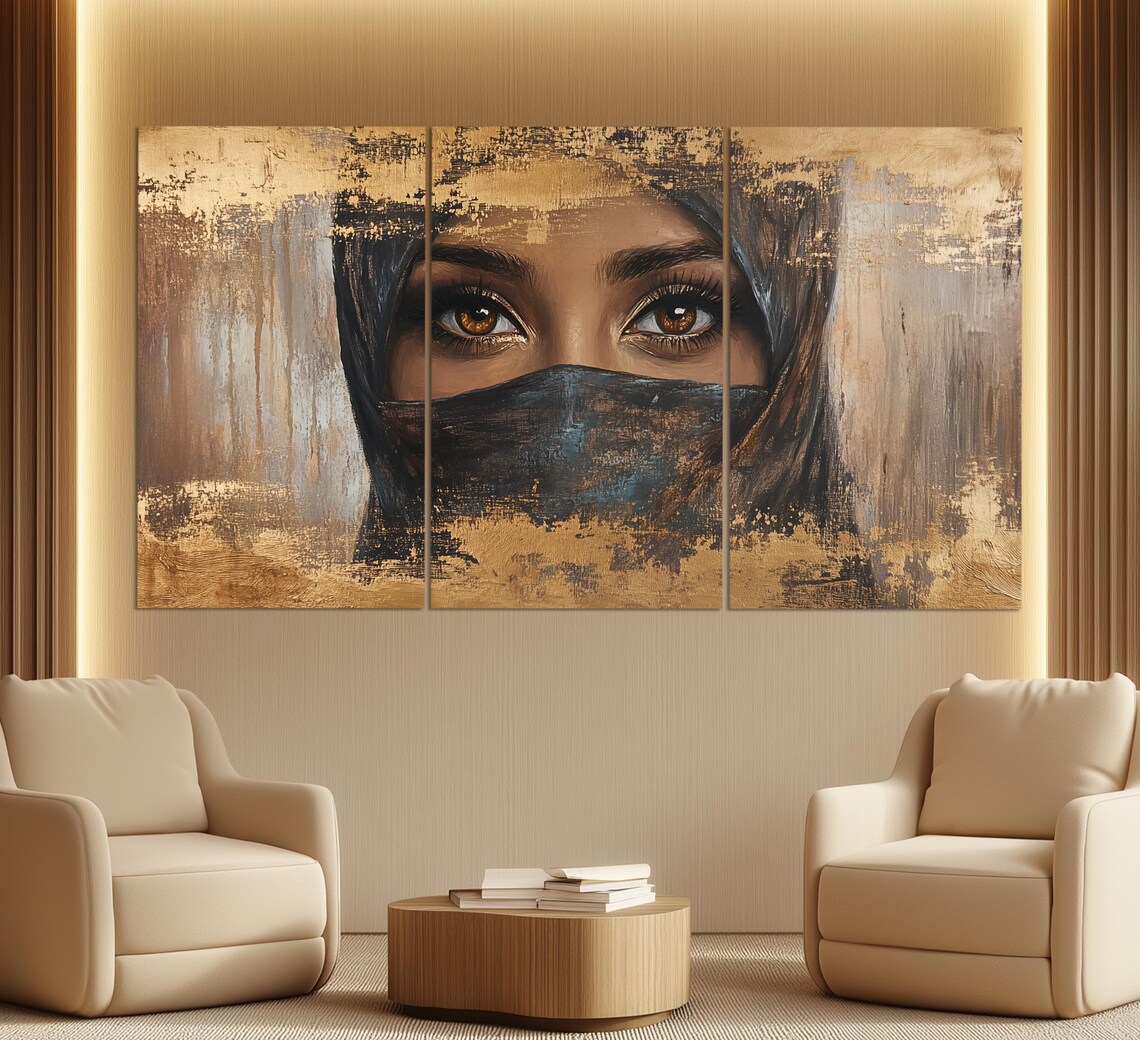 Arab Woman Vintage Oil Painting Style Art Print - Image 5