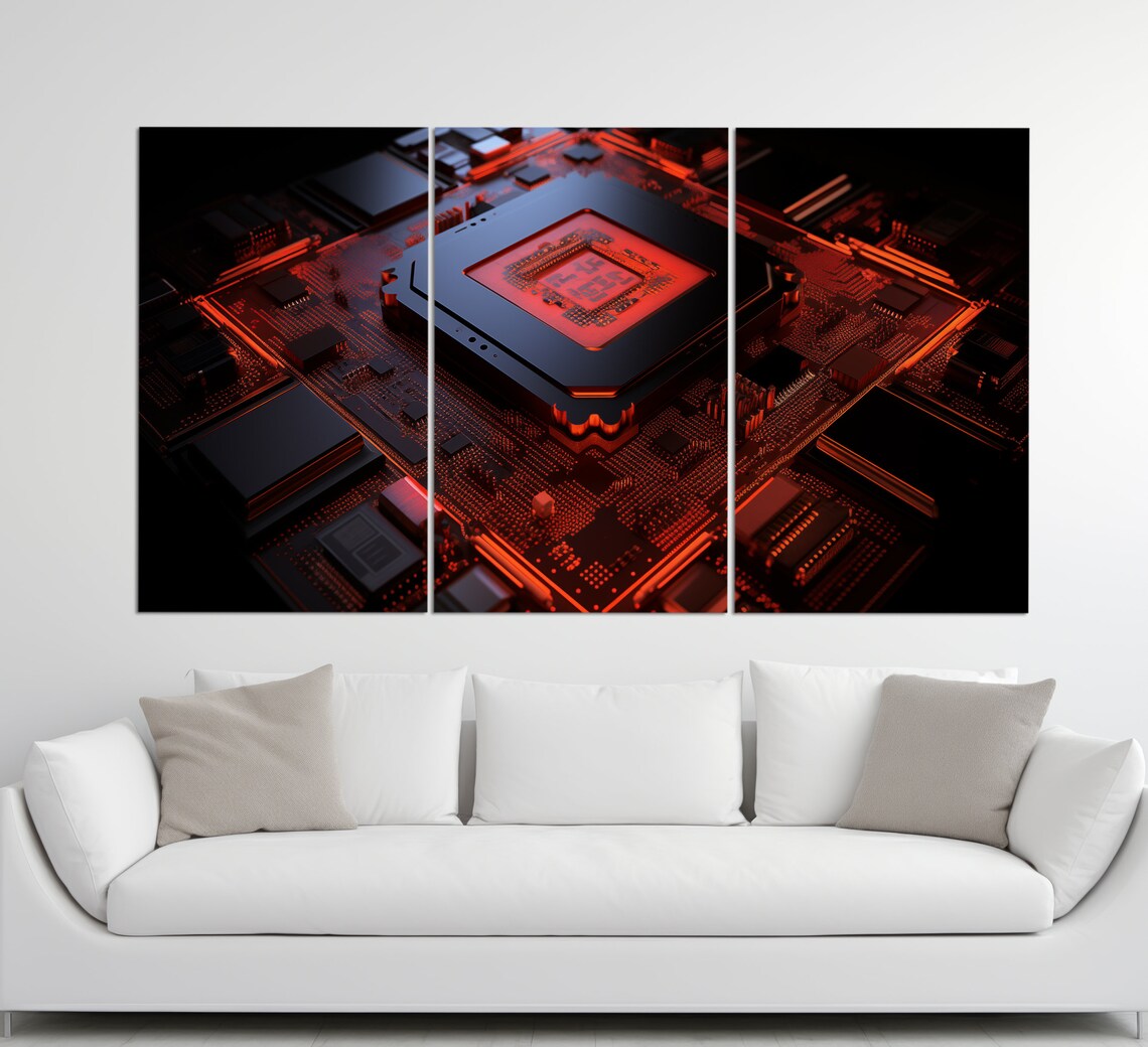 Microprocessor Art Print, Abstract Electronic Decor - Image 3