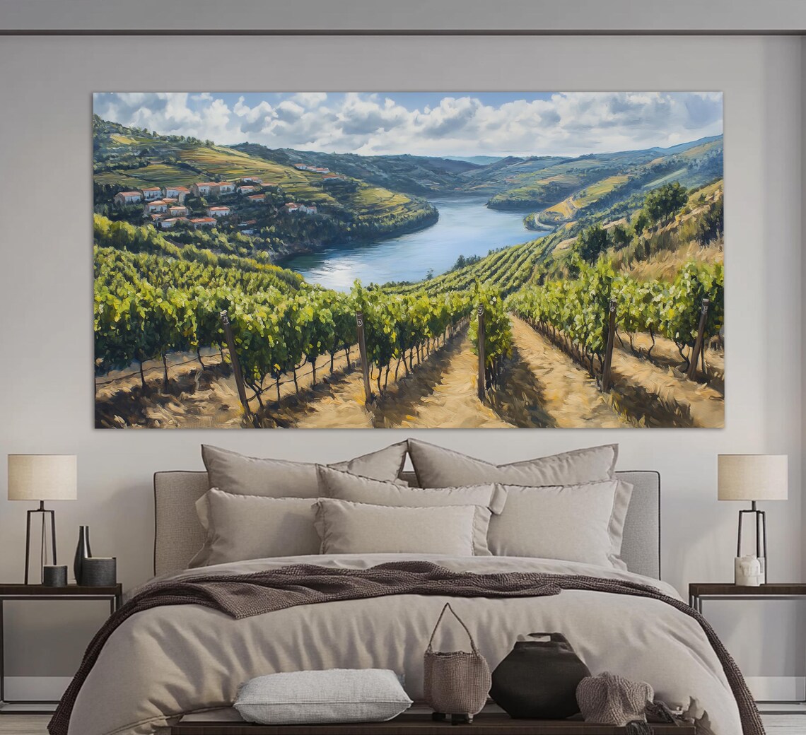 Douro Valley Vineyards, Portugal Vintage Travel Poster