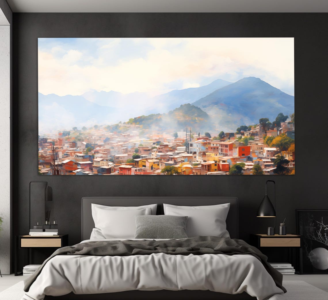 Tegucigalpa Print In A Vintage Oil Painting Style Abstract Tegucigalpa Wall Art Tegucigalpa Painting Honduras Wall Decor