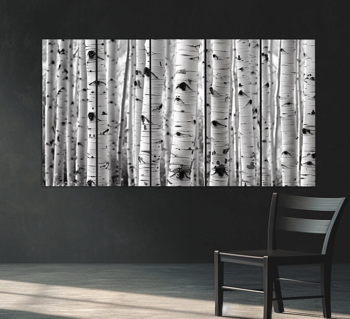 White Birch Trees Forest Print Abstract Forest Wall Art Birch Wall Art Birch Trees Painting Birch Grove Print - Image 3