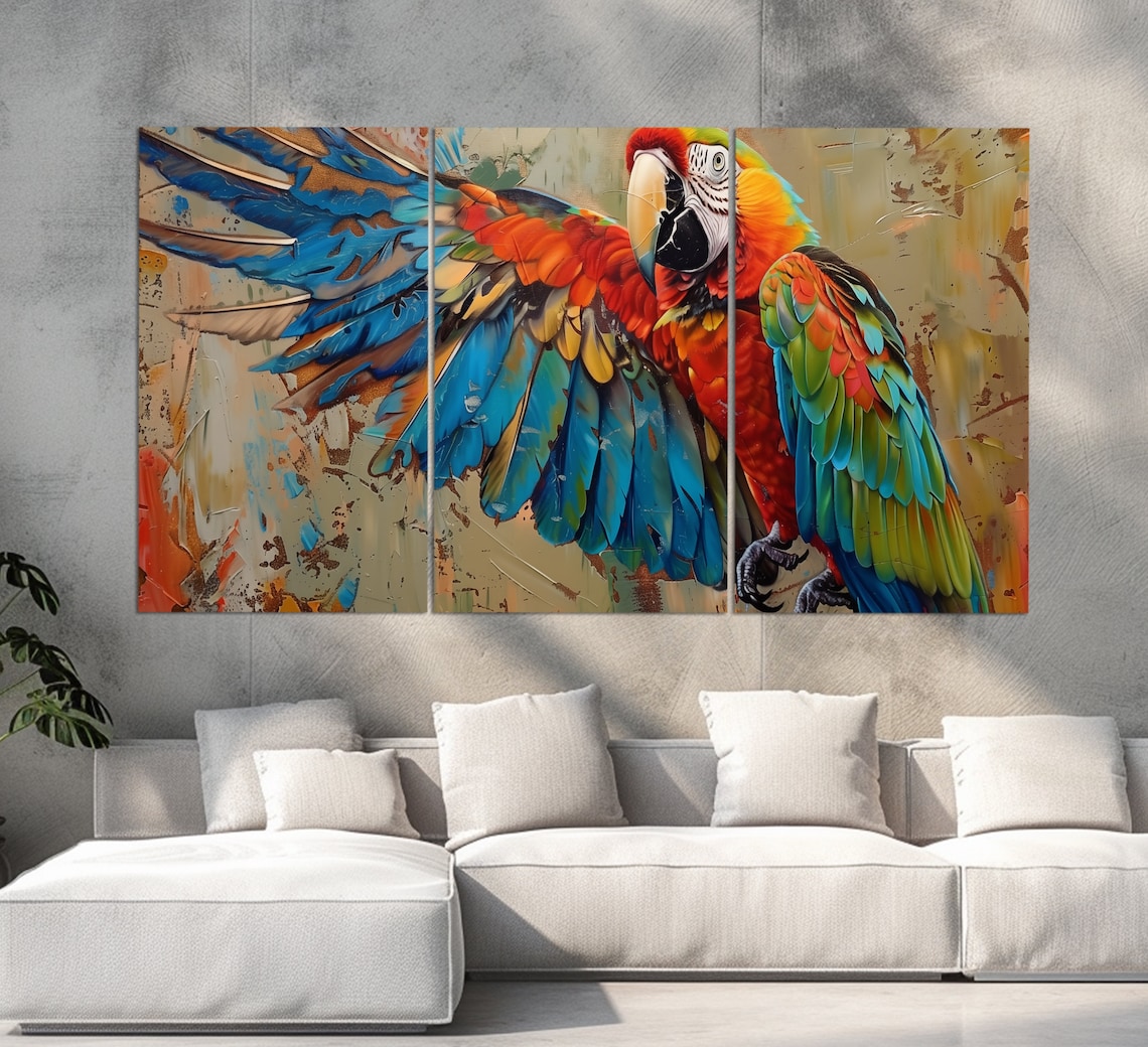 Macaw Parrot Art Print, Wildlife Wall Decor Poster - Image 3