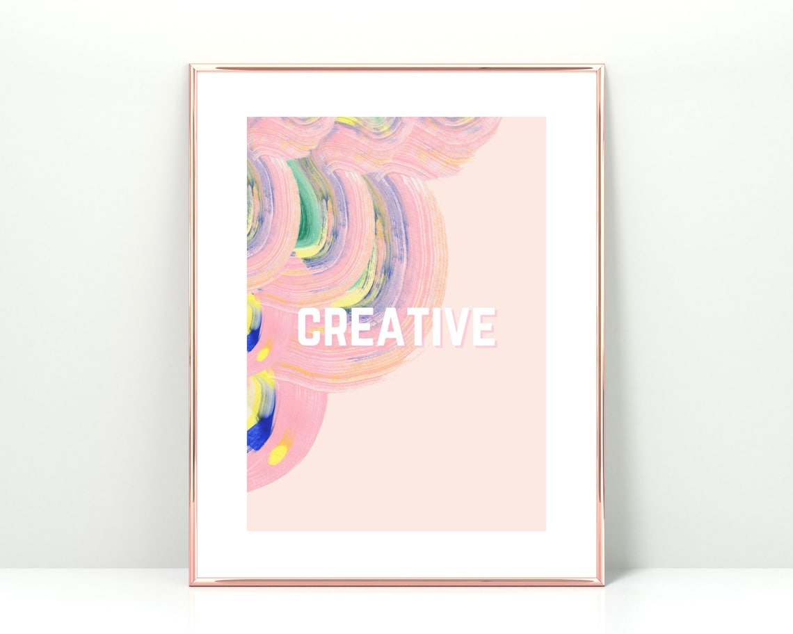 Creative Abstract Poster Classroom Decor Kids Wall Art Be Pink Colorful Sign