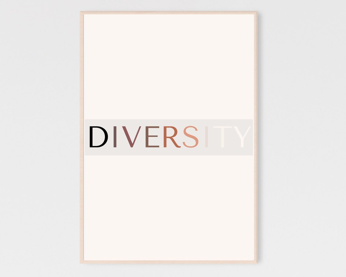 Diversity Minimalist Typography Poster With Gradient Letter Art