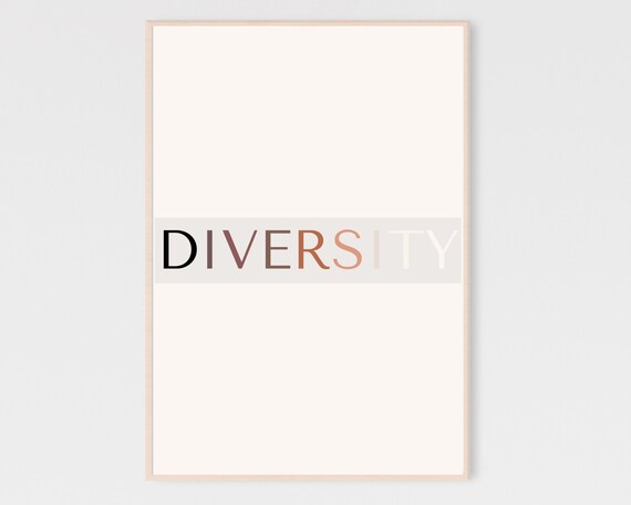 Diversity Minimalist Typography Poster With Gradient Letter Art