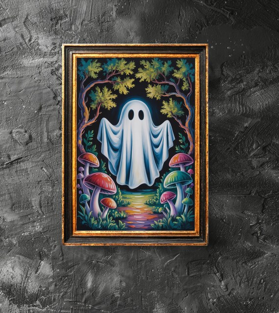 In Mushroom Forest Cute Poster Dark Academia Haunting Halloween Vintage