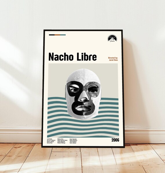 Nacho Libre 2006 Luchador Mask Minimalist Film Art Movie Poster